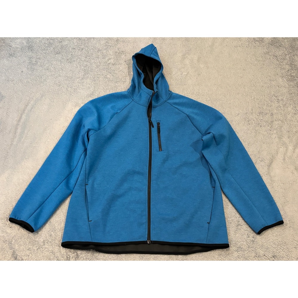 Russell Fusion Knit Full Zip Hoodie Mens Large Blue RU31100027802 Active Jacket